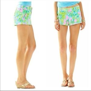 Lilly Pulitzer Tropical Shorts - Green and Pink